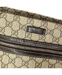 Pre-Owned Gucci Medium Front Zip Flat Messenger Bag Gg Coated Canvas