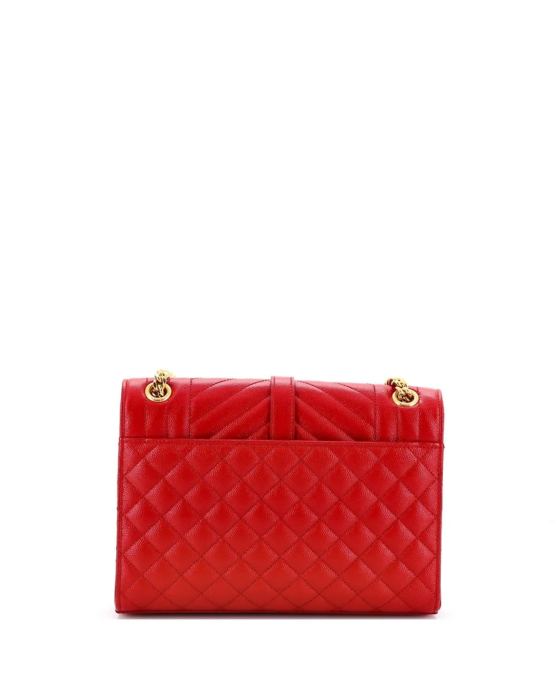 Pre-Owned Saint Laurent Medium Classic Monogram Envelope Satchel Mixed Matelasse Leather