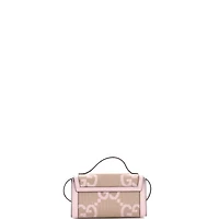 Pre-Owned Gucci Mini Padlock Top Handle Bag Jumbo Gg Canvas with Leather