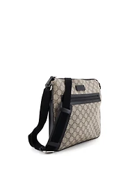 Pre-Owned Gucci Medium Front Zip Messenger Gg Coated Canvas