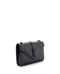 Pre-Owned Saint Laurent Medium Classic Monogram Envelope Satchel Mixed Matelasse Leather