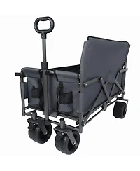Streamdale Furniture 3-in-1 Folding Wagon Cart with Bench Seat