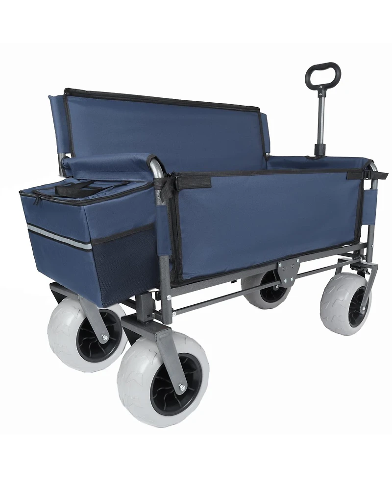 Streamdale Furniture 3-in-1 Folding Wagon with Bench Seat, 500lbs Capacity