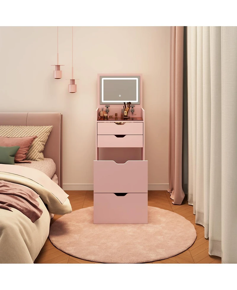 Streamdale Furniture 3-in-1 Multifunctional Dressing Table Set with Mirror, Drawers