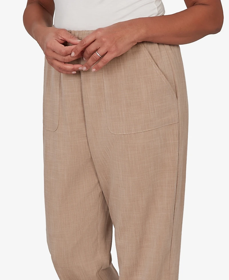Alfred Dunner Women's Grand Bazaar Textured Pull-On Pants