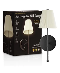 Bell + Howell Pleated Shade Dimmable Led Rechargeable Cordless Touch Control Lights Wall Sconces