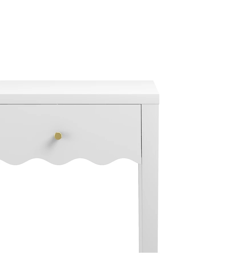 Streamdale Furniture Modern Nightstand with Drawer and Wavy Apron Design