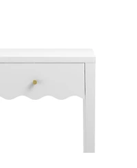 Streamdale Furniture Modern Nightstand with Drawer and Wavy Apron Design