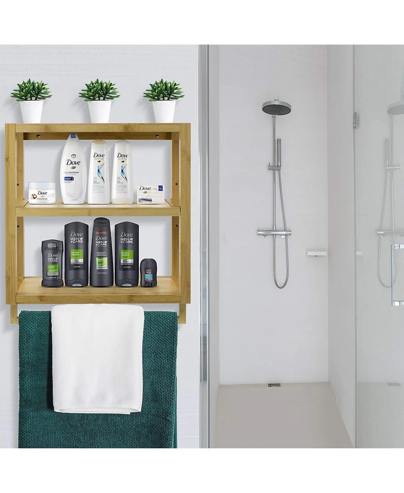 Sorbus Bamboo Wall Mounted rack for Bathroom, Kitchen and more