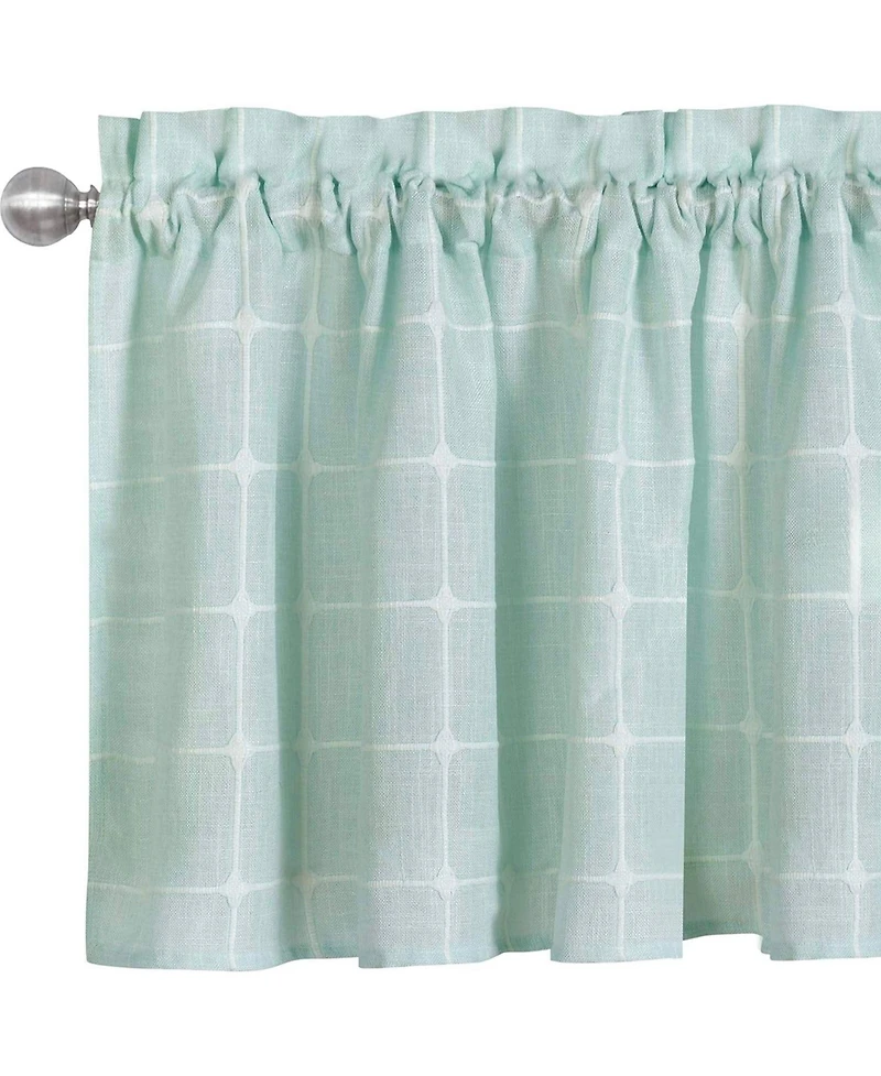 Kate Aurora 3 Piece Claire Embroidered Cafe Rod Pocket Kitchen Curtain Tier And Valance Set