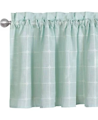 Kate Aurora 3 Piece Claire Embroidered Cafe Rod Pocket Kitchen Curtain Tier And Valance Set
