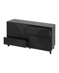 Streamdale Furniture 6-Drawer Fluted Dresser with Solid Wood Legs