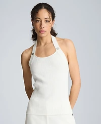 Kenneth Cole Women's Halter Neck Grommet Sweater Tank Top
