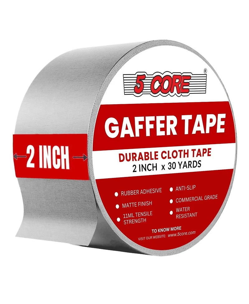 5 Core Gaffers Tape 2 Inch 30 Yards Professional Pro Gaff Tape Non Reflective Water Resistant