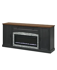 Streamdale Furniture Farmhouse Electric Fireplace Tv Stand for TVs up to 70", Walnut
