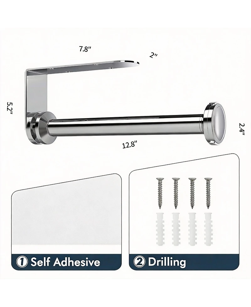 Yigii Stainless Steel One-Handed Paper Towel Holder with Damping Function for Kitchen