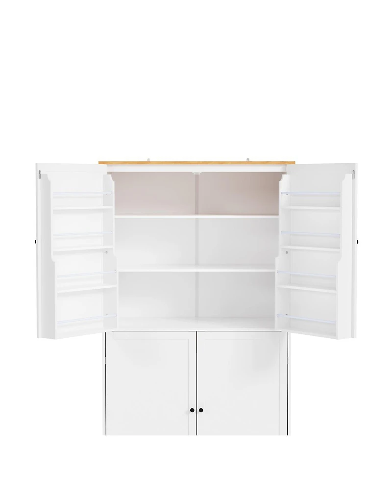 Streamdale Furniture Freestanding Kitchen Pantry Cabinet with 2 Drawers and Adjustable Shelves