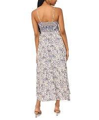 Msk Women's Flowy Tie-Front V-Neck Midi Dress