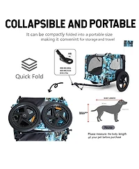 Streamdale Furniture Collapsible Heavy-Duty Pet Bike Trailer with 16-Inch Wheels