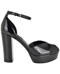 Nine West Women's Keela Peep Toe High Block Heel Dress Sandals