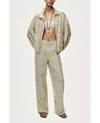 Nocturne Women's Jacquard Wide-Leg Trousers