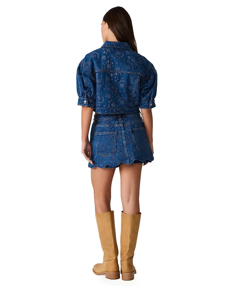 Steve Madden Women's Delilah Eyelet Non-Stretch Skort