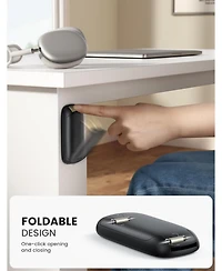 Lamicall Foldable Headphone Stand, Holder Hook Mount, Adhesive Hanger Clip Under Desk