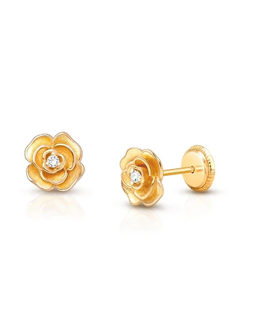 Tiny Blessings 14K Radiance Cz Studs Screw Back Earrings