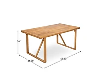 sumyeg 67-Inch Acacia Wood Outdoor Dining Table for Patio and Garden Gatherings