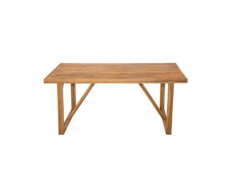 sumyeg 67-Inch Acacia Wood Outdoor Dining Table for Patio and Garden Gatherings