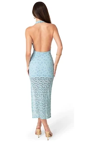 Bebe Womens Daisy Lace High Neck Cowl Maxi Dress