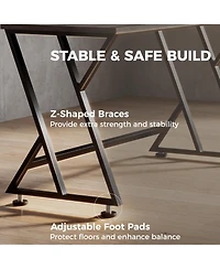 Homcom 55 Inch Computer Desk, Industrial Writing Desk with Z-Shaped Leg