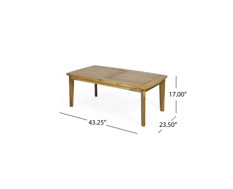 sumyeg Outdoor Acacia Wood Rectangular Coffee Table
