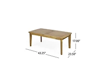 sumyeg Outdoor Acacia Wood Rectangular Coffee Table