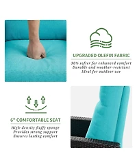 homfan 150degree(s) Adjustable Reclining Patio Chair - Lay-Flat Outdoor Lounge, Turn over-Up Side Table, Removable Cushion