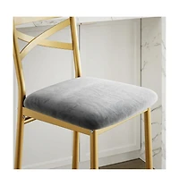 homfan Set of 4 Modern Counter Height Dining Chairs with Backrest – Metal Frame, Upholstered Seat, Footrest