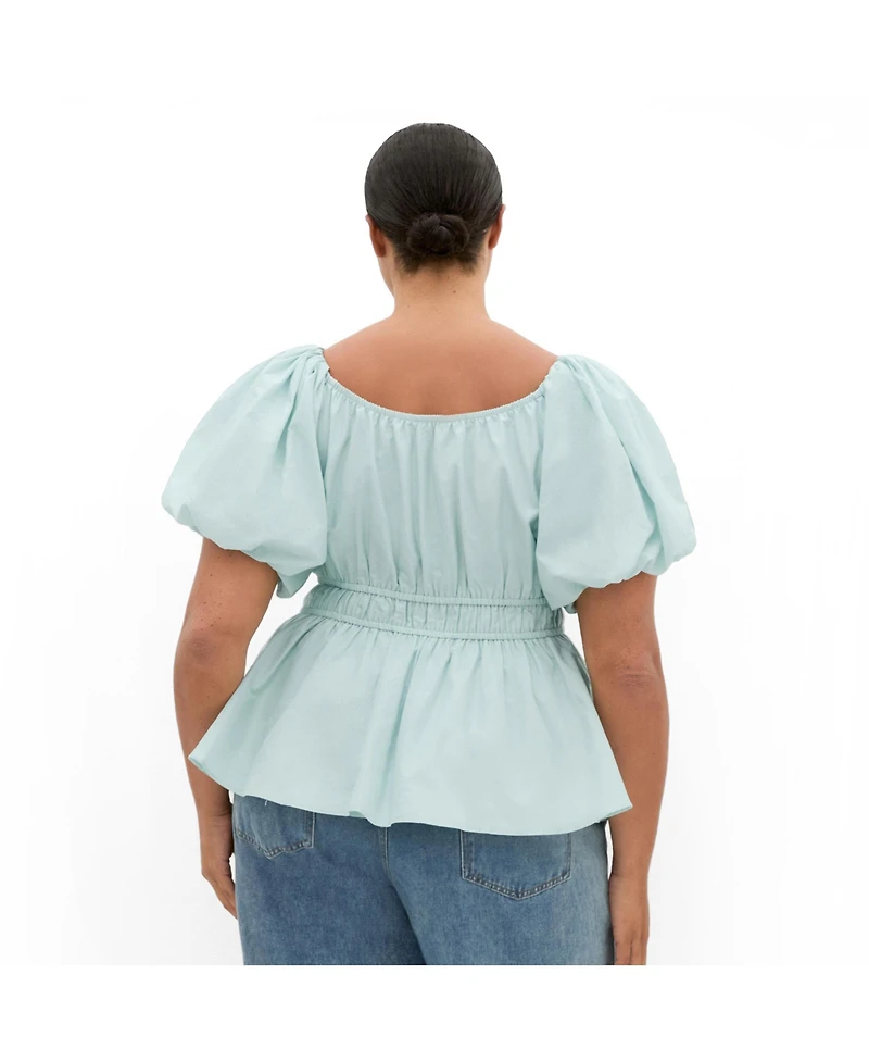 City Chic Women's Lilli Puff Sleeve Top