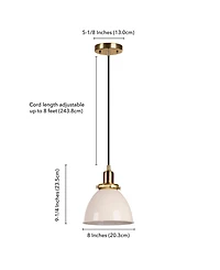 Hudson & Canal Madison 8" Wide Metal Pendant