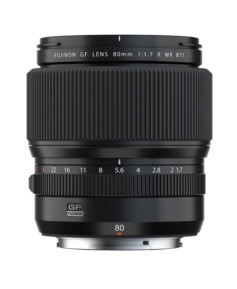 Fujinon Gf 80mm f/1.7 R Wr Lens, Black, Bundle with Tiffen 77mm Uv and Cpl Filters