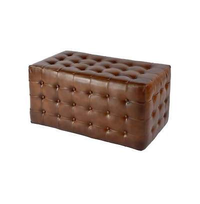 Butler Specialty Kingston 36 in. W Leather Upholstered Accent Bench with Tufting
