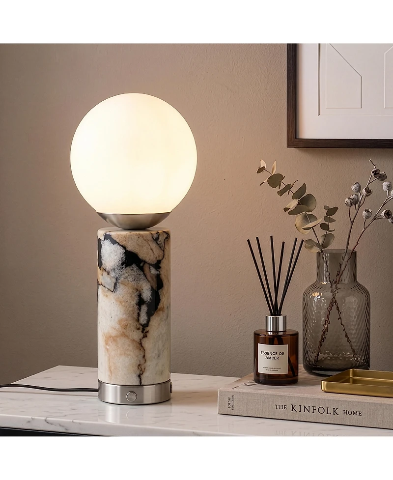 Aspen 14.5" Dimmable Led Marble Table Lamp with Usb Port