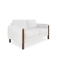 Streamdale Furniture Faux Leather Chesterfield Sofa with Nailhead Trim and 2 Pillows