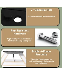WestinTrends Outdoor 70" Hdpe Plastic Picnic Table Bench With Umbrella Hole