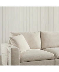 Streamdale Furniture '' U-Shaped Modular Corduroy Sectional Sofa with Storage and Usb Charger