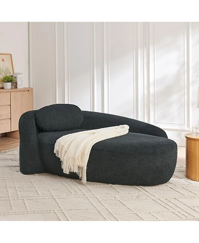 Streamdale Furniture Modern Oval Single Lazy Sofa Chair with Pillow