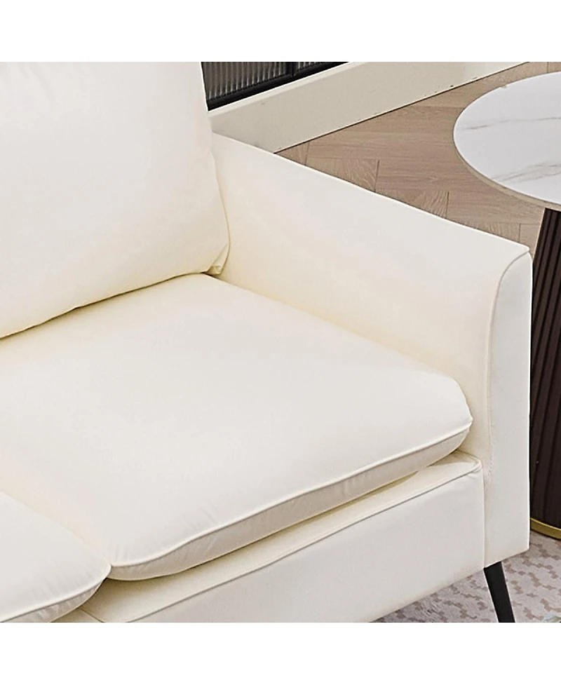 Streamdale Furniture Nordic Retro Cat Paw Leather Loveseat and Single Sofa Set