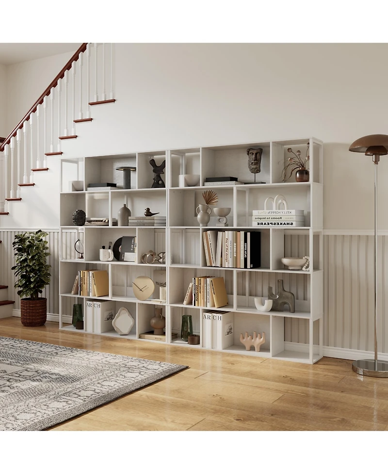 Gaomon Modern 5-Tier Geometric Standing Bookshelf, Bookcase for Living Room Storage