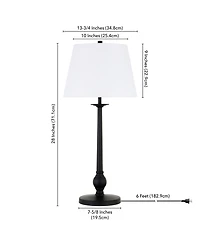 Hudson & Canal Wilmer 28" Metal Tall Table Lamp