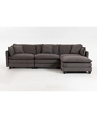Streamdale Furniture 3-Seat Sectional Sofa with Ottoman and Waist Pillows
