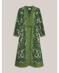 Hobbs London Women's Apolline Printed V-Neck Midi Shirt Dress